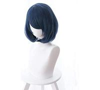 LINLINCD - Anime Coser Wig NA Home NA KANOJO Tachibana Rui Rui Cosplay peluca de 30 cm corto peinado peinado azul marino Bob Anime parte peluca resistente al calor sintético
