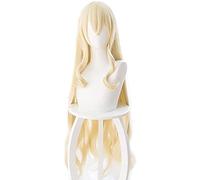 LINLINCD - Anime Coser Wig Nueva Luz Dorada Larga Goblin Slayer Onna Shinkan Cosplay Peluca de perculas de calor Cosplay Pelucas+Gorro de peluca 100 cm resistente sintético