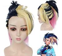 LINLINCD -Anime Coser Wig Pelucas para Cosplay Anime Cosplay KDA Akali Pelucas con peluca gratis (Color: Oro) (Color: Oro) (Color: Oro)