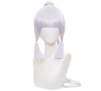 LINLINCD - Anime Coser Wig Sakcharose Cosplay peluca sacarosa Genshin Cosplay con clip de oreja y peluca larga Anime Cosplay peluca azul verde (color: Ayaka Kamisato)