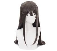 LINLINCD -Anime Coser Wig Sakuta Azusagawa Peluca Rascal no sueña con el Senpai Sakuta Azusagawa Cosplay peluca con peluca corta marrón Cosplay peluca (Color: mayo Sakurajima)