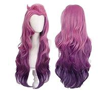 LINLINCD - Anime Coser Wig Seraphine Cosplay Peluca KDA Juego KDA Disfraz Ondas Libre Pelucas Violeta Resistente al Calor Pelo Sintético para Fiesta de Halloween