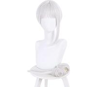 LINLINCD - Anime Coser Wig Shibuya Kanon pelucas mezcladas amarillo medio amarillo 40 cm largo pelo Cosplay Halloween peluca con gorra (color blanco)