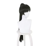 LINLINCD - Anime Coser Wig Shibuya Kanon pelucas mezcladas amarillo medio amarillo 40 cm pelo largo Cosplay Halloween peluca con gorra (color: negro)