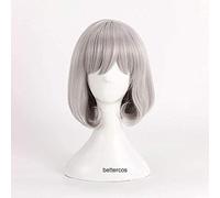 LINLINCD -Anime Coser Wig Touken Ranbu HoneBamitoushirou Cosplay peluca corta unisex gris peluca+peluca sintética resistente al calor