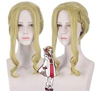 LINLINCD - Anime Coser Wig Yako Miyako WIG Unisex Yellowwig Anime Toilet Hanako Kun Cosplay Cosplay sintético Cosplay peluca+peluca gorras 40 cm