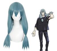 LINLINCD Anime Cosplay peluca 65cm Anime Jujutsu Kaisen Mahito Peluca Cosplay Pelucas Jugar Pelo Azul Halloween 1: 1 Pelucas