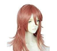 LINLINCD Anime Cosplay peluca ángel demonio Cosplay peluca anime motosierra hombre Cosplay naranja oscuro resistente al calor sintético pelucas de pelo sintético+gorro de peluca