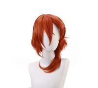 LINLINCD Anime Cosplay Peluca Anime Coser Anime Cosplay Peluca Bungo Stray Dogs Nakahara Chuuya Peluca Naranja Pelo Largo con Gorra de Peluca Gratis para Halloween en