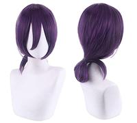 LINLINCD Anime Cosplay Peluca Anime Coser Pruik Anime Motosierra Hombre Reze- Cosplay Dark Lila Peluca Pelo Fibra Resistente al Calor + Peluca Gorra Halloween Fiesta Juegos de rol Niñas Mujeres
