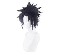 LINLINCD Anime Cosplay Peluca Anime. JoJo. Extraña aventura Kujo Jotaroh Peluca Cosplay Peluca de RPG Mixed Black Blue Color 30 cm