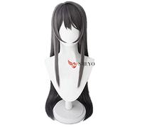 LINLINCD Anime Cosplay Peluca Anime Seishof Buta Yarou Mai Sakurajima Cosplay Peluca Accesorios Headwear Rosa Horquilla Larga Peluca de cabello gris recto