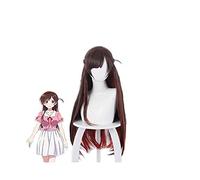LINLINCD Anime Cosplay Peluca Cosnoble Ichinose Chizuru Cosplay Peluca con llavero Anime Alquiler de una novia Disfraz Marrón Gradient Twist Trenza Pelo