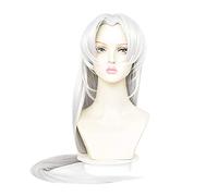 LINLINCD Anime Cosplay peluca Cosnoble Wu Chang juego de peluca Cosplay pelo largo blanco para identidad v