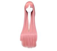 LINLINCD Anime Cosplay peluca de 100 cm Anime Rosa Peluca Cosplay para Vocaloid -Luka Full Long Straight Resistente al Calor Pelo Sintético Mujeres Pelucas Peruca Pelucas