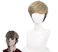 LINLINCD Anime Cosplay peluca de 25 cm Anime matanza acecho Sangwoo peluca Cosplay pelucas de juego de lino en capas cabello negro pelo Halloween 1: 1 pelucas