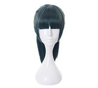 LINLINCD Anime Cosplay peluca de 50 cm Anime Jujutsu Kaisen Cosplay Zenin Maki peluca de papel para jugar pelucas Halloween Cosplay polvo corto verde oscuro