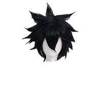 LINLINCD Anime Cosplay Peluca Fairy Tail Gris FullBuster Cosplay Peluca Corta Resistencia al Calor Peluca de Pelo Sintético+Peluca Gorra