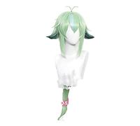 LINLINCD Anime Cosplay peluca Genshin efecto sacarosa Cosplay 85 cm peluca larga peluca verde manzana Cosplay Anime Cosplay pelucas sintéticas resistentes al calor Halloween