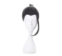 LINLINCD Anime Cosplay Peluca Geto Suguru Cosplay Disfraz Anime Jujutsu Kaisen Black Pyteail Cabello resistente al calor Halloween Fiesta Juego de rol Hombres Peluca