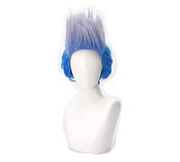 LINLINCD Anime Cosplay peluca Hades descendencia Cosplay peluca hombres corto zafiro azul pelo anime peluca resistente al calor pelucas sintéticas Halloween fiesta cosplay