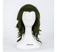 LINLINCD Anime Cosplay peluca Joker Movie Payaso Joker Cosplay pelucas Joaquin Phoenix Arthur mancha rizado verde resistente al calor sintético peluca de pelo sintético+peluca gorra