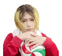 LINLINCD Anime Cosplay Peluca Kenma Kozume Peluca Haikyuu Cosplay Hombres Corto Rubio Amarillo Peluca Cosplay Anime Cosplay Peluca Sintética Resistente al Calor