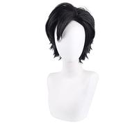 LINLINCD Anime Cosplay peluca Kuroo tetsurou Cosplay peluca negra corta Anime Haikyuu Karasuno High School Voleibol Club Cosplay pelo sintético