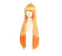 LINLINCD Anime Cosplay peluca Pecorin Cosplay Princess Connect Cosplay Long recta naranja peluca Cosplay Anime Cosplay Cosplay pelucas sintéticas resistentes al calor