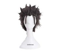 LINLINCD Anime Cosplay peluca Re: Vivir en otro mundo de cero Natsuki Subaru Cosplay pelucas corto negro gris resistente al calor sintético perg+gorra de peluca
