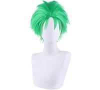 LINLINCD Anime Cosplay peluca Roronoa Zoro peluca corta color verde peluca anime de una pieza Cosplay pelo sintético Cosplay peluca 30 cm