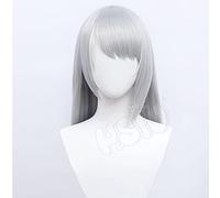 LINLINCD Anime Cosplay peluca Yu Ji Game Skin Peluca Juego Rey de Glory Cosplay Plata Gris Tela Fibra Pelo Sintético Peluca+Gorra de Peluca de Marca