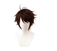 LINLINCD - Anime Haikyuu !! Toru oikawa Cosplay peluca corta marrón Haikyu resistente al calor fibra de pelo + peluca de Halloween fiesta papel juego para hombre