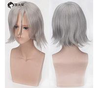 LINLINCD Anime japonés Tokio Ghoul Re Renji Yomo Cosplay peluca cuervo corto divisor recto peluca Halloween juego de rol