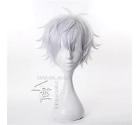 LINLINCD - Anime Jujutsu Kaisen Plata Blanco Peluca Gojo Satoru Release State Cosplay Peluca de Polvo de Juego de rol 30 cm