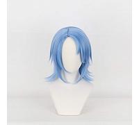 LINLINCD -Anime Kingdom Hearts Iii Aqua Cosplay peluca corta azul resistente al calor pelo de fibra Halloween carnaval disfraz de rol pelucas Kumz3629