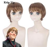 LINLINCD -Anime película princesa Elsa/Kristoff Cosplay peluca corta recta resistente al calor pelo sintético fiesta traje hombres adultos pelucas Pelucas