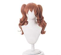 LINLINCD -Arknights Angelina Peluca Cosplay Disfraz Rizos Largos Pelo Fibra Resistente al Calor Perucas Anime Pelucas con Doble Cola de Caballo Kuzw1821