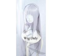 LINLINCD Cosplay peluca de 100 cm de largo plata púrpura Re: Vivir en un mundo diferente a Zero Emilia resistente al calor pelo Cosplay peluca de disfraz+peluca gratis solo peluca de gorra