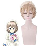 LINLINCD Cosplay peluca de anime cómic inventado inferencia pelucas Kotoko Iwanaga Cosplay peluca corta rizada resistente al calor pelo sintético peluca+peluca gorra PL-239