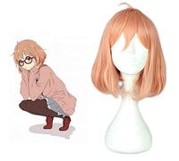 LINLINCD Cosplay peluca de anime más allá de la frontera Kuriyama Mirai Peluca Cosplay Disfraz Kyokai no Kanata Mujeres Pelo sintético corto fiesta pelucas más allá de la frontera