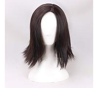 LINLINCD Cosplay peluca de Cosplay película Alita Battle Angel pelucas de pelo negro para mujeres adultos Alita pelo sintético peluca de Halloween peluca + peluca gorra negra