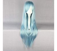 LINLINCD Cosplay peluca de espada de arte en línea Sao Asuna Yuuki Yuki Largo Azul Y Resistente al Calor Pelo Cosplay Disfraz Peluca+Peluca Gratis Gorra Azul