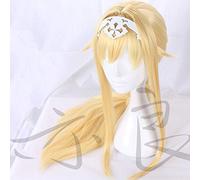 LINLINCD Cosplay peluca de espada de espada en línea Cosplay peluca Alicia síntesis treinta rubia trenzas largas pelo sintético adulto peluca y tocado