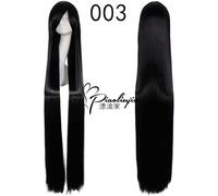 LINLINCD Cosplay peluca de pelo sintético resistente al calor 12 colores 150 cm largo recto resistente al calor peluca de dibujos animados universal peluca negro azul rubio anime fiesta Perucas 3