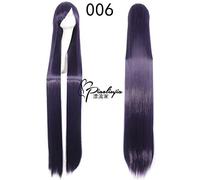 LINLINCD Cosplay peluca de pelo sintético resistente al calor 12 colores 150 cm largo recto resistente al calor peluca de dibujos animados universal peluca negro azul rubio anime fiesta Perucas 6