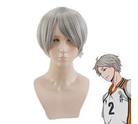 LINLINCD Cosplay peluca Haikyuu !! Cosplay Tsukishima Kei Hinata Shoyo Nishinoya Yuu Oikawa Tooru Kozume Kenma Kageyama Tobio Miya Atsumu Miya Osamu Peluca Sugawara Koushi