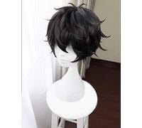 LINLINCD Cosplay peluca juego Persona 5 P5 héroe Kurusu Akira corto negro peluca resistente al calor pelo Cosplay pelucas de disfraz+peluca libre solo peluca peluca