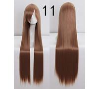 LINLINCD Cosplay peluca recta 100 cm largo pelucas 84 colores 39.3"Full Bangs resistente al calor pelo sintético Cosplay Cosplay pelucas de disfraz+peluca gorra 11