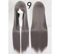 LINLINCD Cosplay peluca recta 100 cm largo pelucas 84 colores 39.3"Full Bangs resistente al calor pelo sintético Cosplay Cosplay pelucas de disfraz+peluca gorra 9